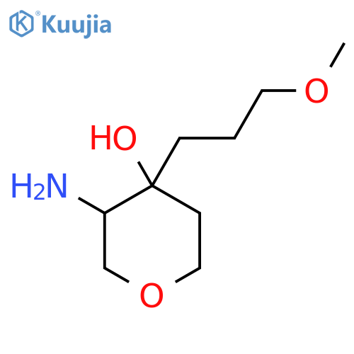 3-Amino-4-(3-methoxypropyl)oxan-4-ol structure