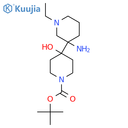 tert-butyl 4-(3-amino-1-ethylpiperidin-3-yl)-4-hydroxypiperidine-1-carboxylate structure