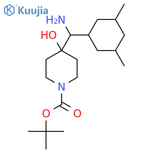 tert-butyl 4-amino(3,5-dimethylcyclohexyl)methyl-4-hydroxypiperidine-1-carboxylate structure