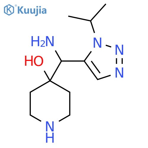 4-{amino1-(propan-2-yl)-1H-1,2,3-triazol-5-ylmethyl}piperidin-4-ol structure