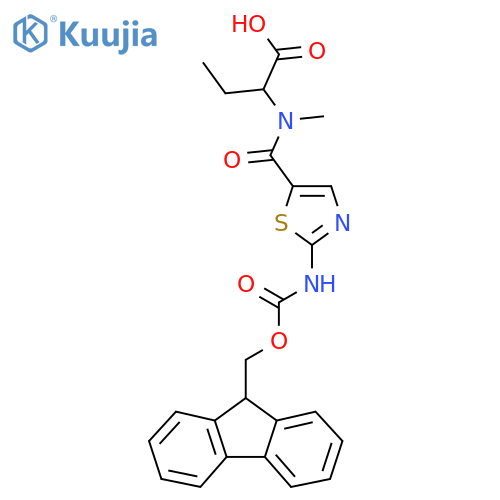 2-{1-2-({(9H-fluoren-9-yl)methoxycarbonyl}amino)-1,3-thiazol-5-yl-N-methylformamido}butanoic acid structure
