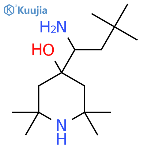 4-(1-Amino-3,3-dimethylbutyl)-2,2,6,6-tetramethylpiperidin-4-ol structure