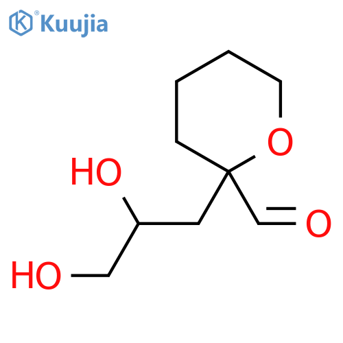 2-(2,3-dihydroxypropyl)oxane-2-carbaldehyde structure