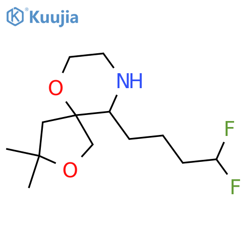 10-(4,4-difluorobutyl)-3,3-dimethyl-2,6-dioxa-9-azaspiro4.5decane structure