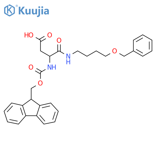 3-{4-(benzyloxy)butylcarbamoyl}-3-({(9H-fluoren-9-yl)methoxycarbonyl}amino)propanoic acid structure