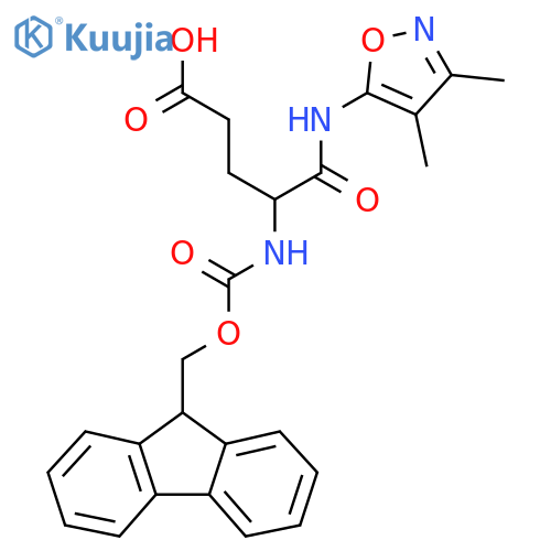 4-(dimethyl-1,2-oxazol-5-yl)carbamoyl-4-({(9H-fluoren-9-yl)methoxycarbonyl}amino)butanoic acid structure