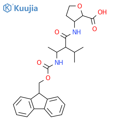 3-3-({(9H-fluoren-9-yl)methoxycarbonyl}amino)-2-(propan-2-yl)butanamidooxolane-2-carboxylic acid structure