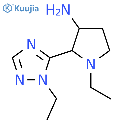 1-ethyl-2-(1-ethyl-1H-1,2,4-triazol-5-yl)pyrrolidin-3-amine structure
