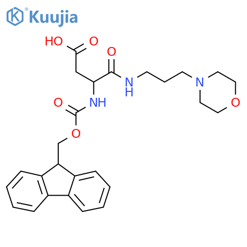 3-({(9H-fluoren-9-yl)methoxycarbonyl}amino)-3-{3-(morpholin-4-yl)propylcarbamoyl}propanoic acid structure