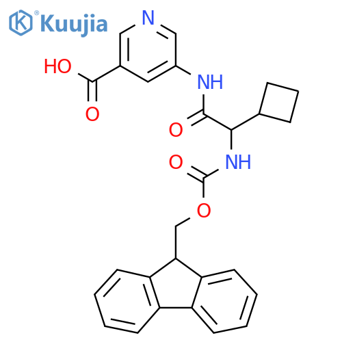 5-2-cyclobutyl-2-({(9H-fluoren-9-yl)methoxycarbonyl}amino)acetamidopyridine-3-carboxylic acid structure