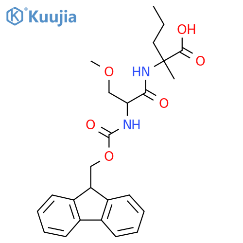 2-2-({(9H-fluoren-9-yl)methoxycarbonyl}amino)-3-methoxypropanamido-2-methylpentanoic acid structure