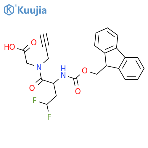2-2-({(9H-fluoren-9-yl)methoxycarbonyl}amino)-4,4-difluoro-N-(prop-2-yn-1-yl)butanamidoacetic acid structure