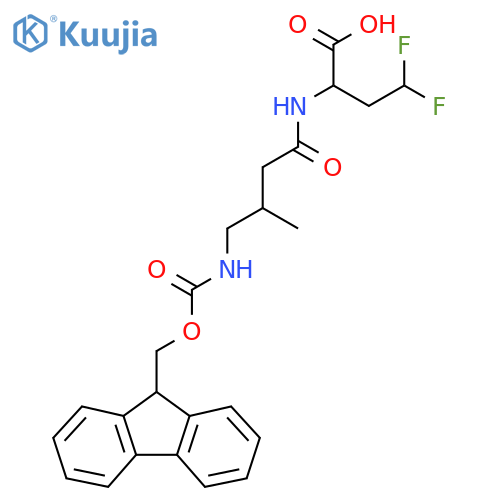 2-4-({(9H-fluoren-9-yl)methoxycarbonyl}amino)-3-methylbutanamido-4,4-difluorobutanoic acid structure