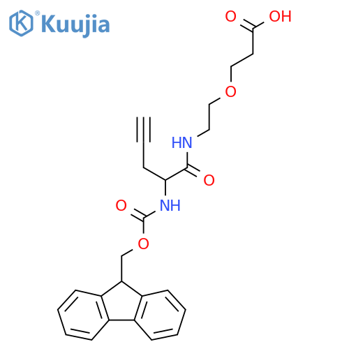3-{2-2-({(9H-fluoren-9-yl)methoxycarbonyl}amino)pent-4-ynamidoethoxy}propanoic acid structure