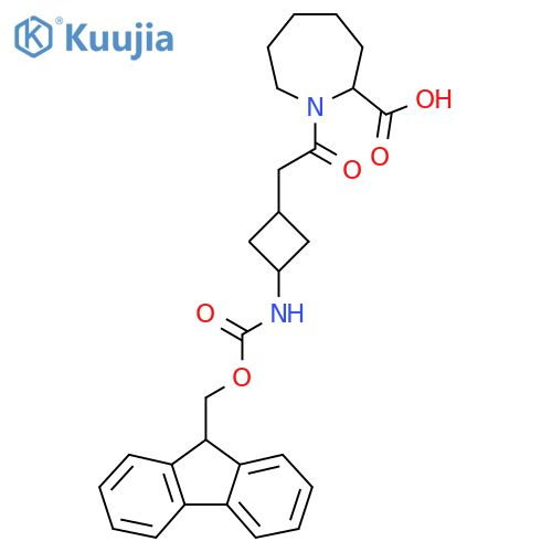 1-{2-3-({(9H-fluoren-9-yl)methoxycarbonyl}amino)cyclobutylacetyl}azepane-2-carboxylic acid structure