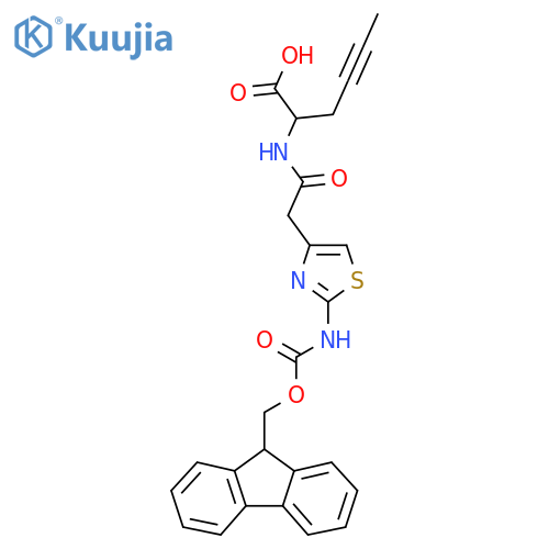 2-{2-2-({(9H-fluoren-9-yl)methoxycarbonyl}amino)-1,3-thiazol-4-ylacetamido}hex-4-ynoic acid structure