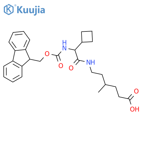 6-2-cyclobutyl-2-({(9H-fluoren-9-yl)methoxycarbonyl}amino)acetamido-4-methylhexanoic acid structure