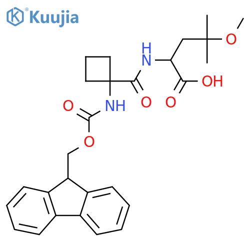 2-{1-({(9H-fluoren-9-yl)methoxycarbonyl}amino)cyclobutylformamido}-4-methoxy-4-methylpentanoic acid structure