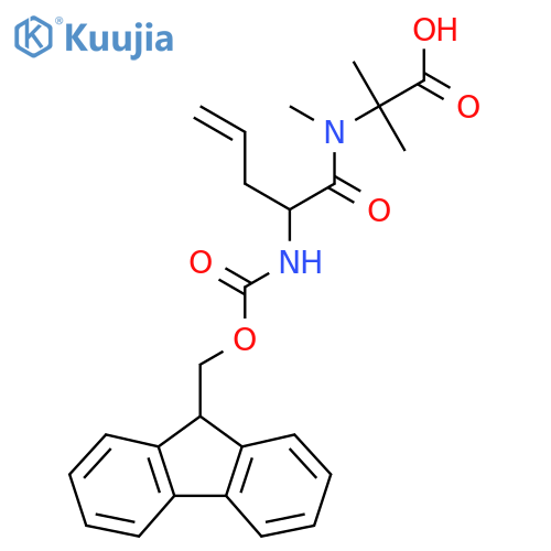 2-2-({(9H-fluoren-9-yl)methoxycarbonyl}amino)-N-methylpent-4-enamido-2-methylpropanoic acid structure