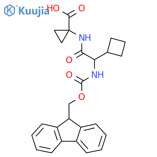 1-2-cyclobutyl-2-({(9H-fluoren-9-yl)methoxycarbonyl}amino)acetamidocyclopropane-1-carboxylic acid structure