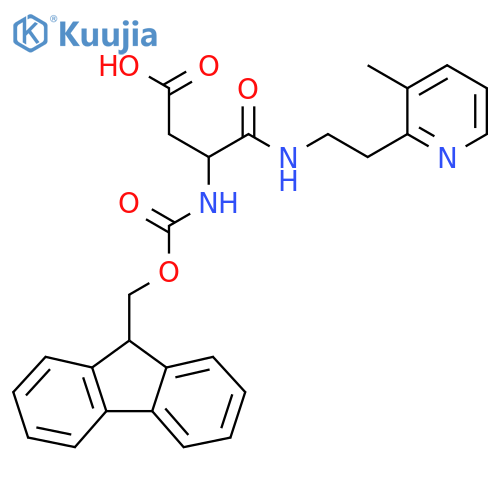 3-({(9H-fluoren-9-yl)methoxycarbonyl}amino)-3-{2-(3-methylpyridin-2-yl)ethylcarbamoyl}propanoic acid structure