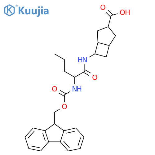 6-2-({(9H-fluoren-9-yl)methoxycarbonyl}amino)pentanamidobicyclo3.2.0heptane-3-carboxylic acid structure