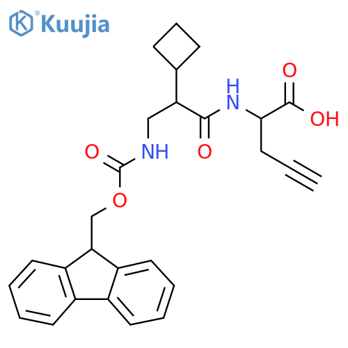 2-2-cyclobutyl-3-({(9H-fluoren-9-yl)methoxycarbonyl}amino)propanamidopent-4-ynoic acid structure