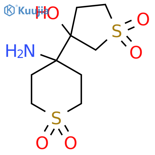 4-amino-4-(3-hydroxy-1,1-dioxo-1lambda6-thiolan-3-yl)-1lambda6-thiane-1,1-dione structure