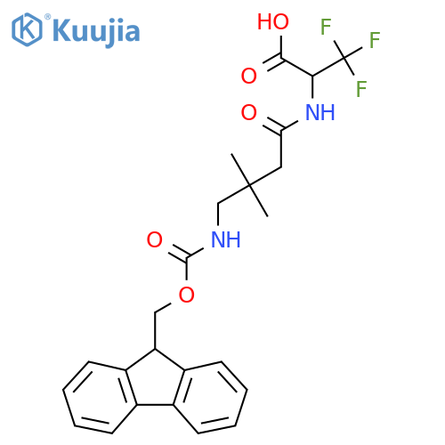 2-4-({(9H-fluoren-9-yl)methoxycarbonyl}amino)-3,3-dimethylbutanamido-3,3,3-trifluoropropanoic acid structure
