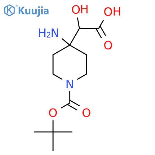 2-{4-amino-1-(tert-butoxy)carbonylpiperidin-4-yl}-2-hydroxyacetic acid structure