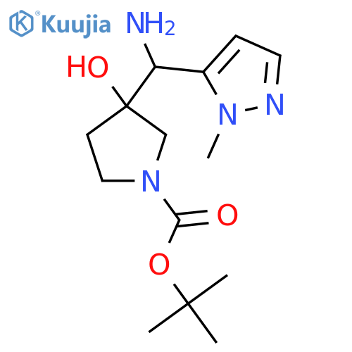 tert-butyl 3-amino(1-methyl-1H-pyrazol-5-yl)methyl-3-hydroxypyrrolidine-1-carboxylate structure