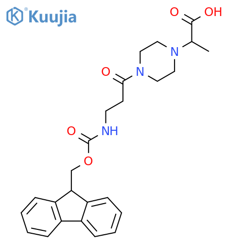 2-{4-3-({(9H-fluoren-9-yl)methoxycarbonyl}amino)propanoylpiperazin-1-yl}propanoic acid structure