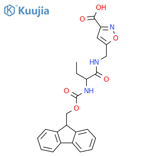 5-{2-({(9H-fluoren-9-yl)methoxycarbonyl}amino)butanamidomethyl}-1,2-oxazole-3-carboxylic acid structure