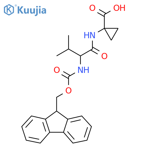 1-2-({(9H-fluoren-9-yl)methoxycarbonyl}amino)-3-methylbutanamidocyclopropane-1-carboxylic acid structure