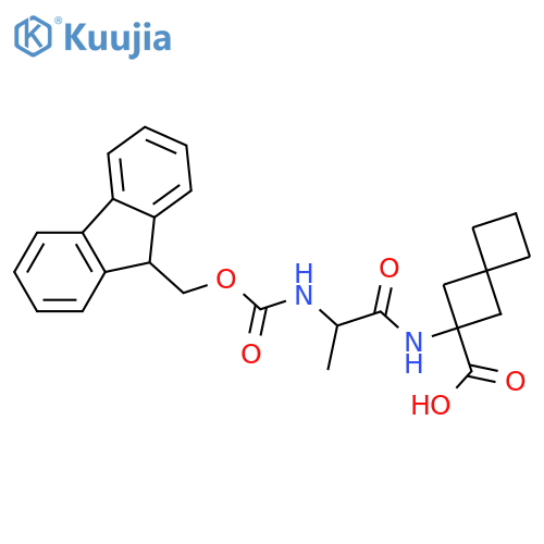 2-2-({(9H-fluoren-9-yl)methoxycarbonyl}amino)propanamidospiro3.3heptane-2-carboxylic acid structure