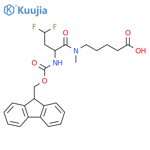 5-2-({(9H-fluoren-9-yl)methoxycarbonyl}amino)-4,4-difluoro-N-methylbutanamidopentanoic acid structure