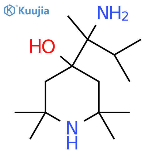 4-(2-amino-3-methylbutan-2-yl)-2,2,6,6-tetramethylpiperidin-4-ol structure