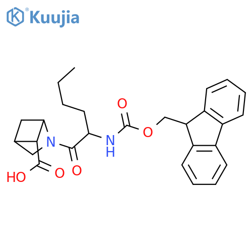 2-2-({(9H-fluoren-9-yl)methoxycarbonyl}amino)hexanoyl-2-azabicyclo2.1.1hexane-5-carboxylic acid structure