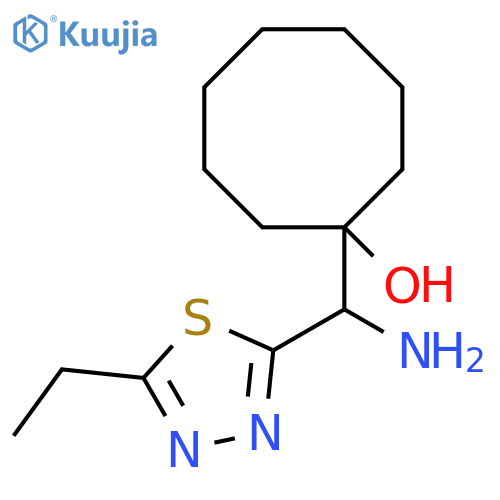 1-amino(5-ethyl-1,3,4-thiadiazol-2-yl)methylcyclooctan-1-ol structure