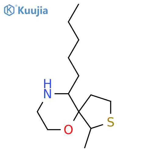 1-methyl-10-pentyl-6-oxa-2-thia-9-azaspiro4.5decane structure