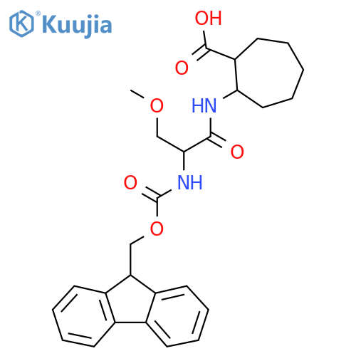 2-2-({(9H-fluoren-9-yl)methoxycarbonyl}amino)-3-methoxypropanamidocycloheptane-1-carboxylic acid structure