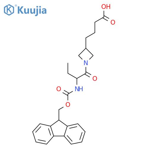 4-{1-2-({(9H-fluoren-9-yl)methoxycarbonyl}amino)butanoylazetidin-3-yl}butanoic acid structure