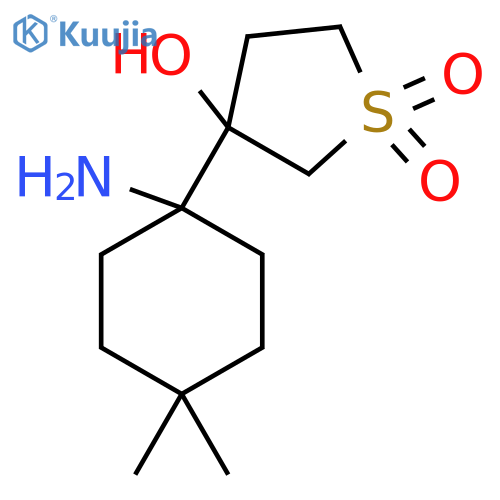 3-(1-amino-4,4-dimethylcyclohexyl)-3-hydroxy-1lambda6-thiolane-1,1-dione structure