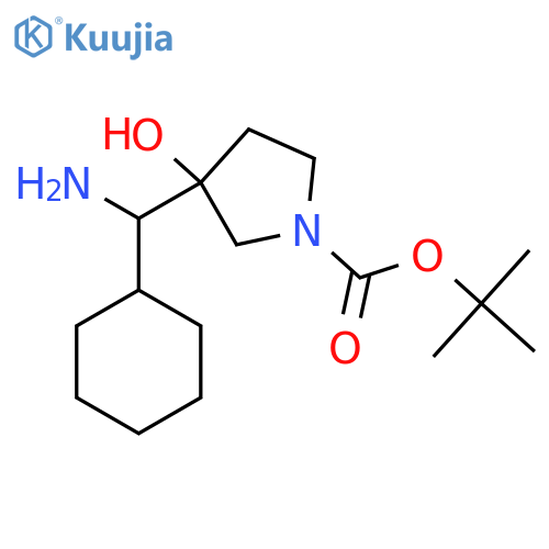 tert-butyl 3-amino(cyclohexyl)methyl-3-hydroxypyrrolidine-1-carboxylate structure