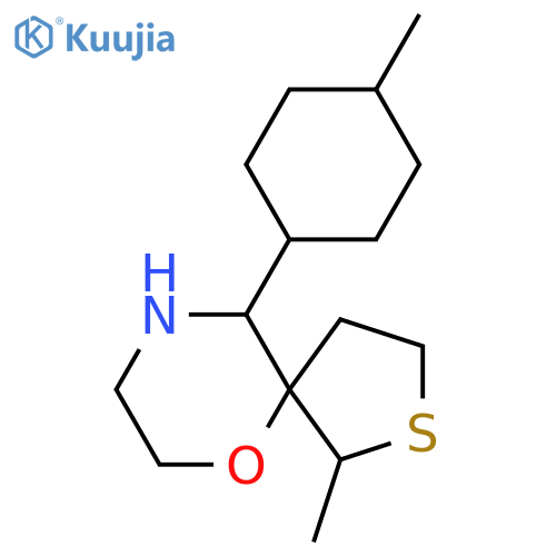 1-methyl-10-(4-methylcyclohexyl)-6-oxa-2-thia-9-azaspiro4.5decane structure