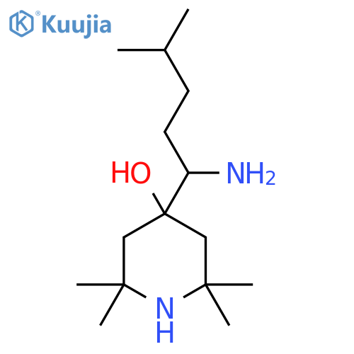 4-(1-Amino-4-methylpentyl)-2,2,6,6-tetramethylpiperidin-4-ol structure