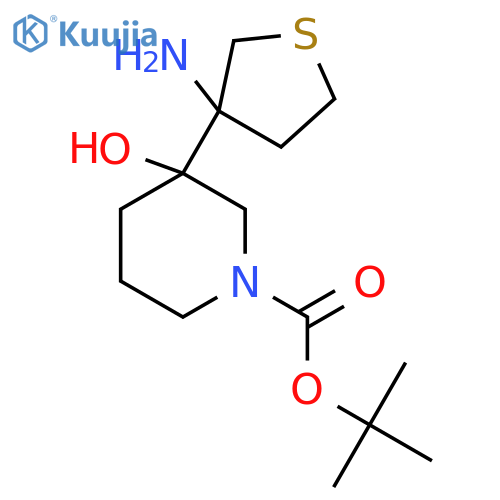 tert-butyl 3-(3-aminothiolan-3-yl)-3-hydroxypiperidine-1-carboxylate structure