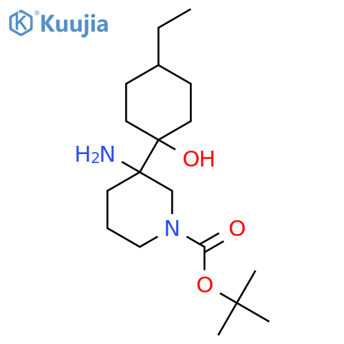 tert-butyl 3-amino-3-(4-ethyl-1-hydroxycyclohexyl)piperidine-1-carboxylate structure