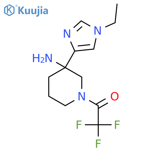 1-3-amino-3-(1-ethyl-1H-imidazol-4-yl)piperidin-1-yl-2,2,2-trifluoroethan-1-one structure