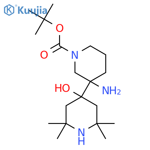 tert-butyl 3-amino-3-(4-hydroxy-2,2,6,6-tetramethylpiperidin-4-yl)piperidine-1-carboxylate structure
